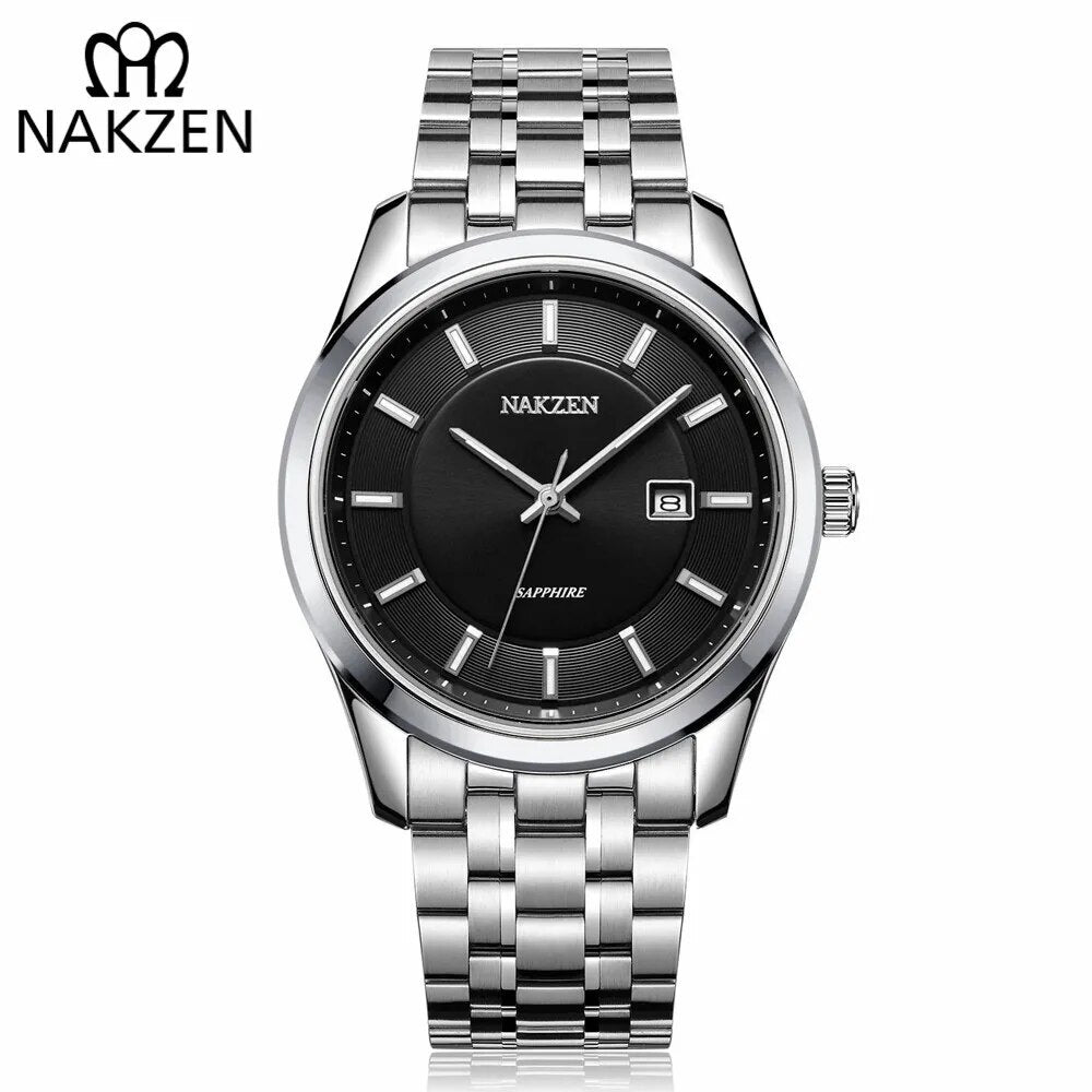 NAKZEN Top Brand Men Watch Hour Calendar Display Quartz Watches Genuine Waterproof Wristwatch Male clock Gift Relogio Masculinoc