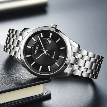 NAKZEN Top Brand Men Watch Hour Calendar Display Quartz Watches Genuine Waterproof Wristwatch Male clock Gift Relogio Masculinoc