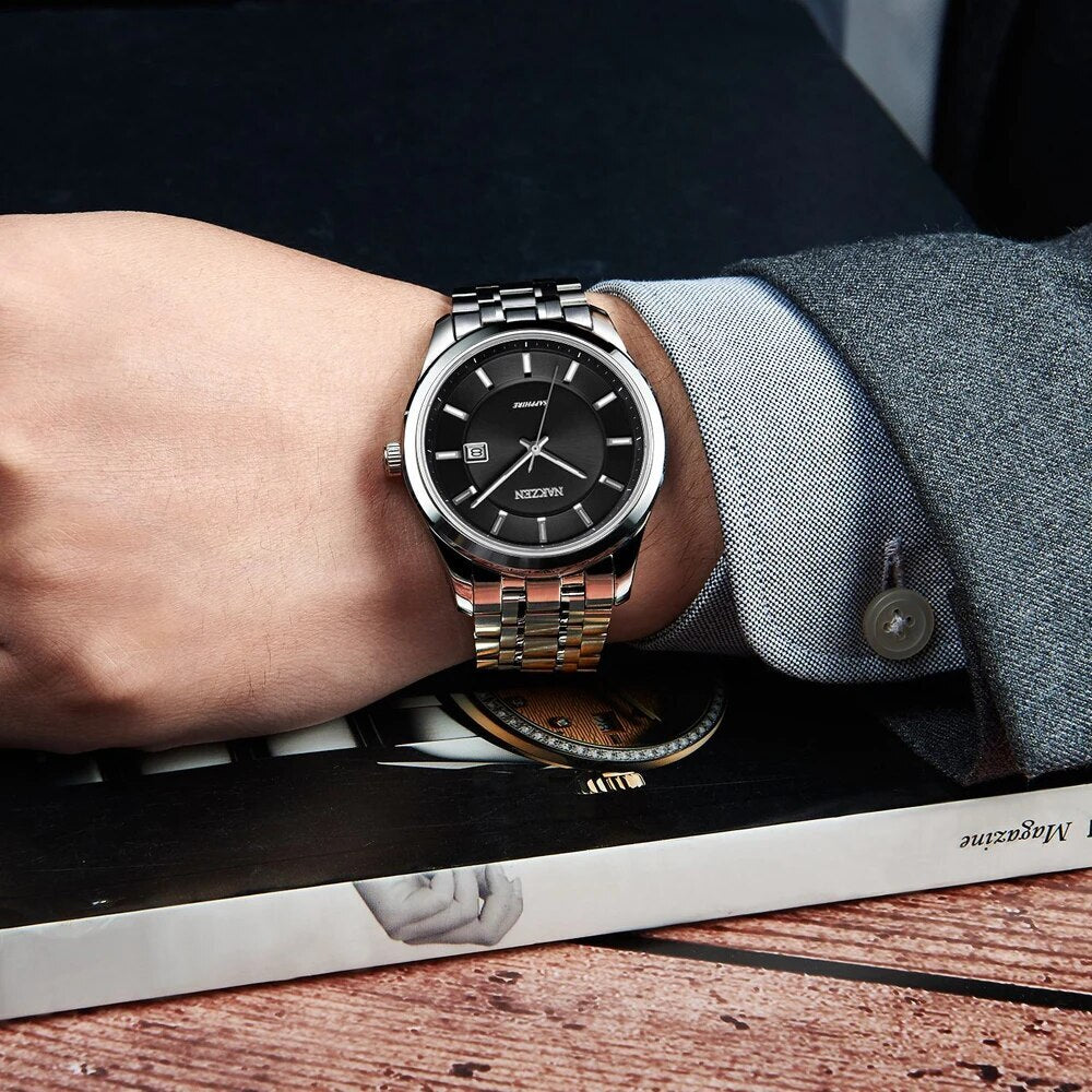 NAKZEN Top Brand Men Watch Hour Calendar Display Quartz Watches Genuine Waterproof Wristwatch Male clock Gift Relogio Masculinoc