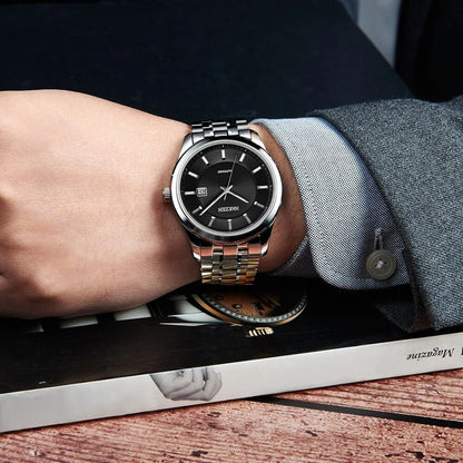 NAKZEN Top Brand Men Watch Hour Calendar Display Quartz Watches Genuine Waterproof Wristwatch Male clock Gift Relogio Masculinoc