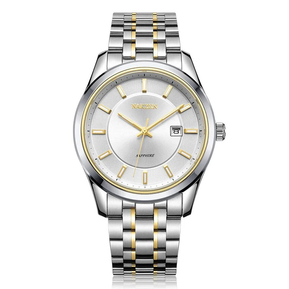 NAKZEN Top Brand Men Watch Hour Calendar Display Quartz Watches Genuine Waterproof Wristwatch Male clock Gift Relogio Masculinoc