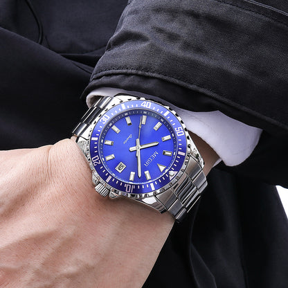 MEGIR Fashion Men Watches Top Luxury Stainless Steel Quartz Wristwatch Calendar Luminous Clock Large Dial Relogio Masculino 2064AG